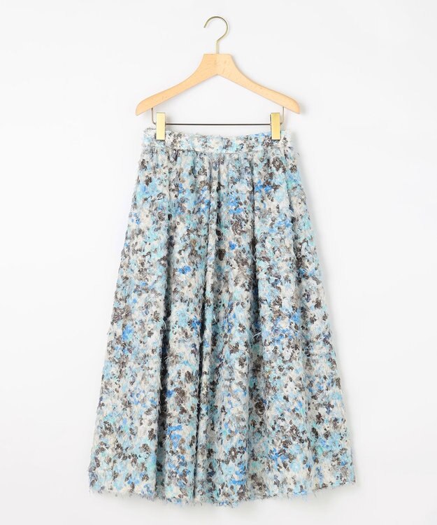 組曲 S ヘアリーフラワープリント スカート ブルー系5