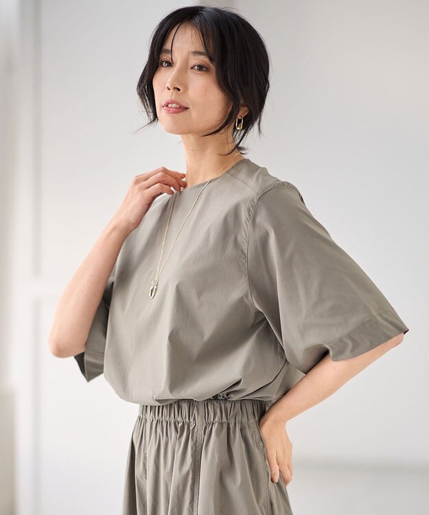 ANY オーバーシルエットブラウス カーキ