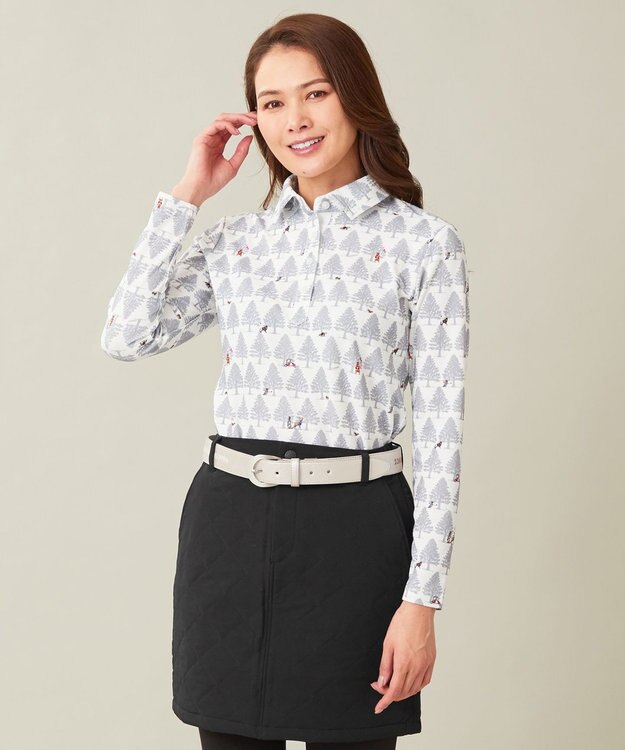 23区GOLF 【WOMEN】白夜ゴルフ柄 長袖シャツ ホワイト系5