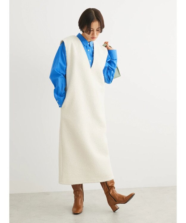 Green Parks ・ＥＬＥＮＣＡＲＥ　ＤＵＥ　ブークレＶネックジャンスカ Ivory