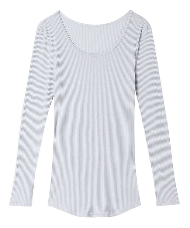 une nana cool 綿100% リブ編みコットン 長袖シャツ GY