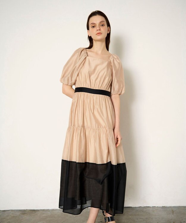 GRACE CONTINENTAL ボレロセットティアードワンピース ベージュ