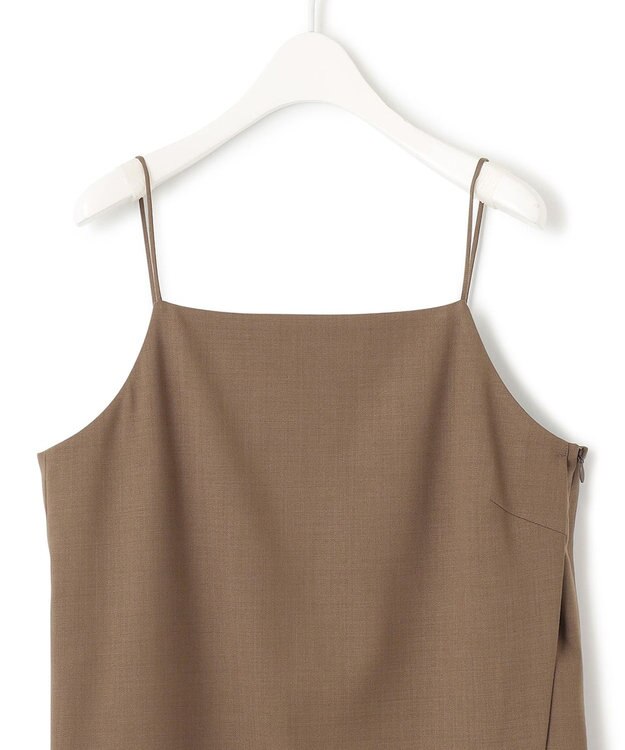 ICB L 【洗える】ウール2WAYストレッチ キャミソールワンピース モカ系