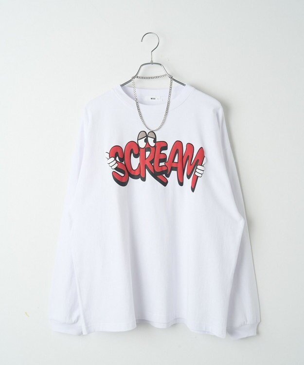 WEGO 【SETITEM】アクセ付きグラフィックロンT ホワイトその他