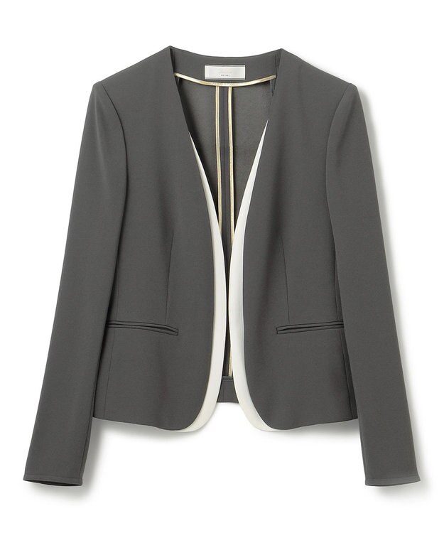 BEIGE， CINDY / ダブルカラージャケット C.Gray×White