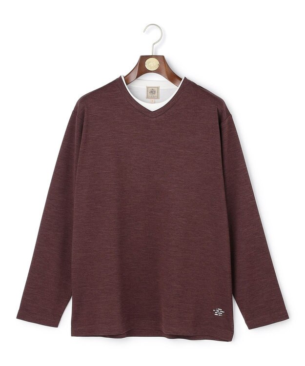 J.PRESS MEN 【WEB・一部店舗限定】フェイクレイヤード ロングスリーブTシャツ ワイン系