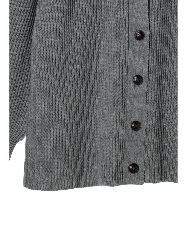 Green Parks 洗える　Ｖネックニットカーディガン Gray Mixture