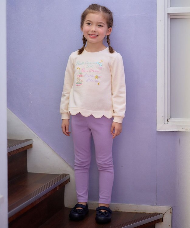 ANY KIDS 裏毛 スカラップ トレーナー エクリュ