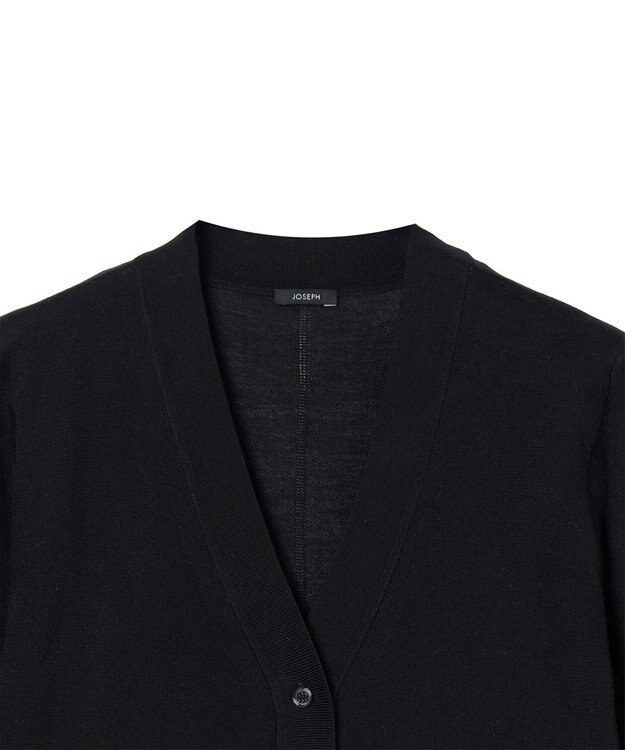 JOSEPH 【洗える】スーパーファインコットンシルク　ショートスリーブカーディガン Black
