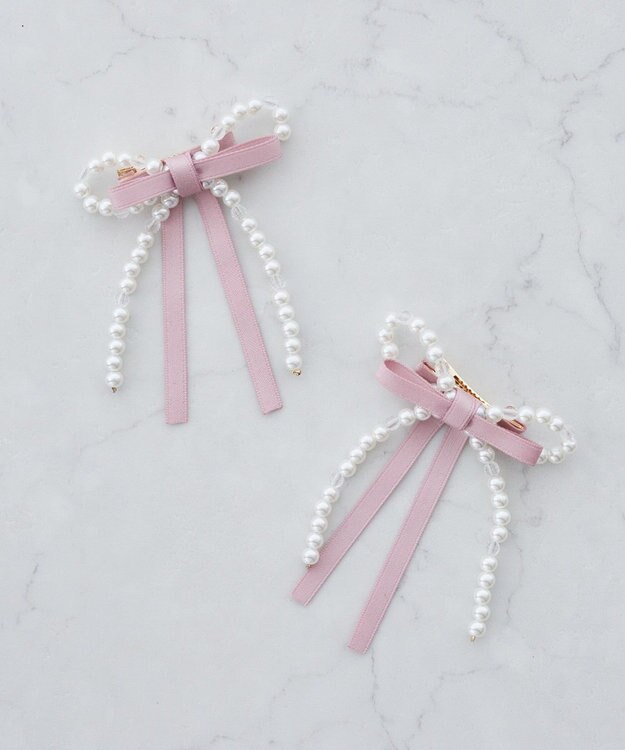 Maison de FLEUR パールリボン2SETクリップ