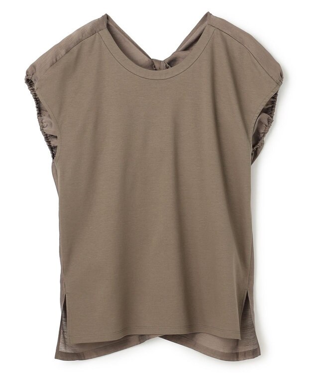 BEIGE， ZEOLITE / バックツイスト コンビトップス Taupe