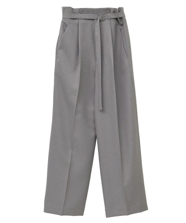 YECCA VECCA 【UVカット/接触冷感/洗える】ベルト付きイージーケアワイドパンツ Gray