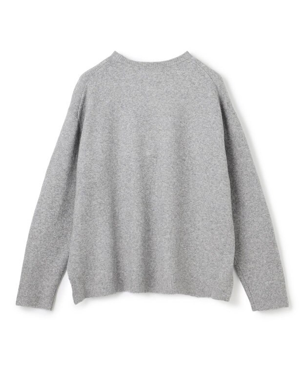 UNFILO ふわふわニット ロゴジャガード グレー×ブラックロゴ