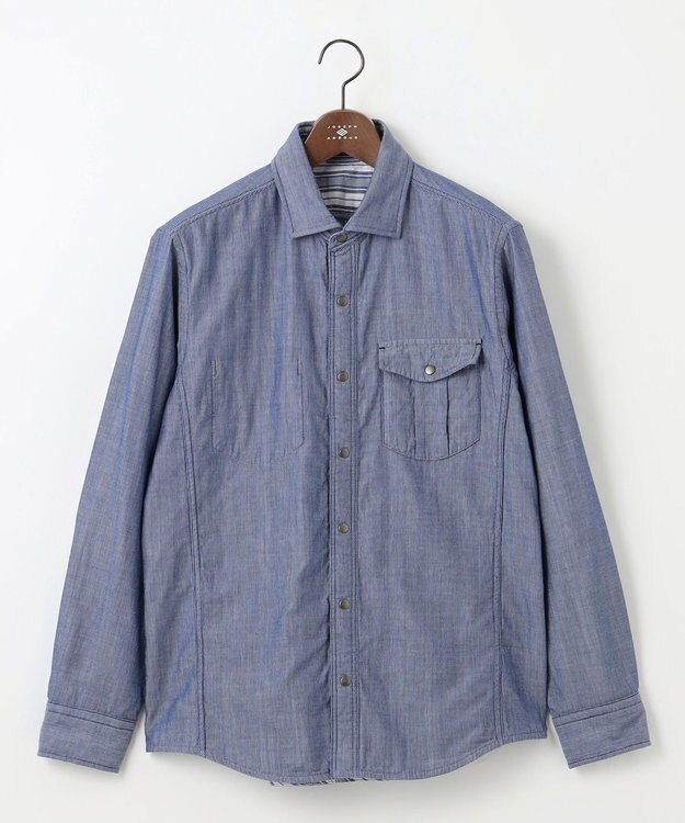JOSEPH ABBOUD 【25SS・2WAY】リバーシブルシャツ サックスブルー系