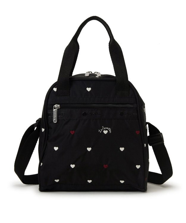LeSportsac N/S MINI SATCHEL/レッド/ホワイトハートEMB レッド/ホワイトハートEMB