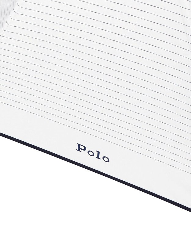 MOONBAT POLO RALPH LAUREN 晴雨兼用日傘 折りたたみ傘 ボーダー×パイピング／一級遮光 遮熱 UV オフホワイト