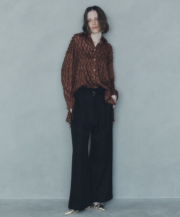 YECCA VECCA 【UVカット/接触冷感/洗える】ベルト付きイージーケアワイドパンツ Black