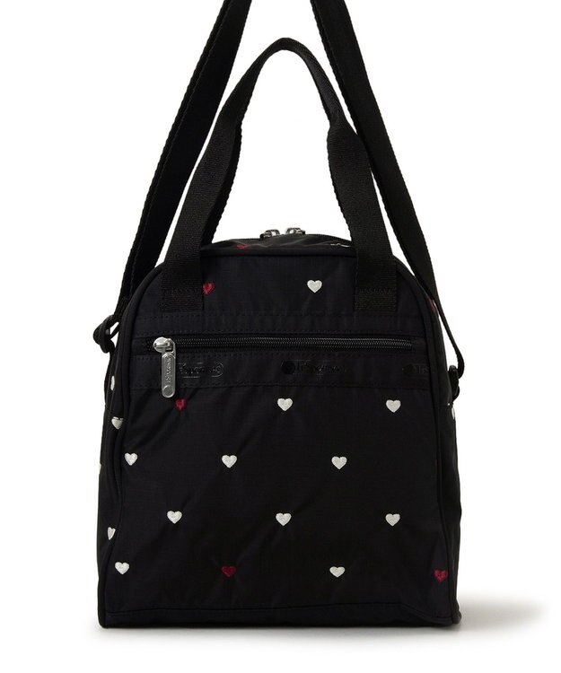 LeSportsac N/S MINI SATCHEL/レッド/ホワイトハートEMB レッド/ホワイトハートEMB