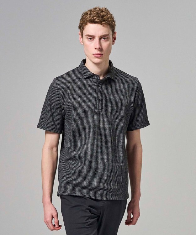 JOSEPH HOMME 【新型】メランジクロスジャージー　ポロシャツ ブラック系