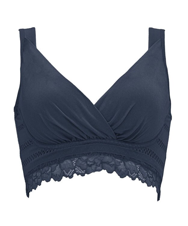 BRADELIS New York 【BRADELIS Me / ノンワイヤー】オールインワンブラ 24時間ラクに着用 ナイトブラとしても使える 補正 ブラジャー 綿混 しっかりフィット ブラデリス ME122105 インディゴ