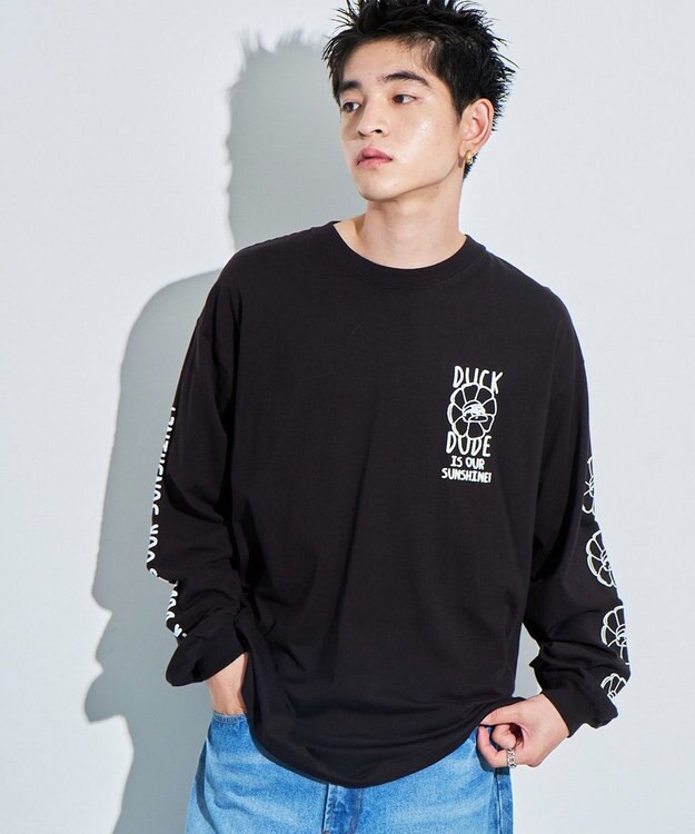 WEGO DUCKDUDE　SUNFLOWER　L／S　TEE ブラック
