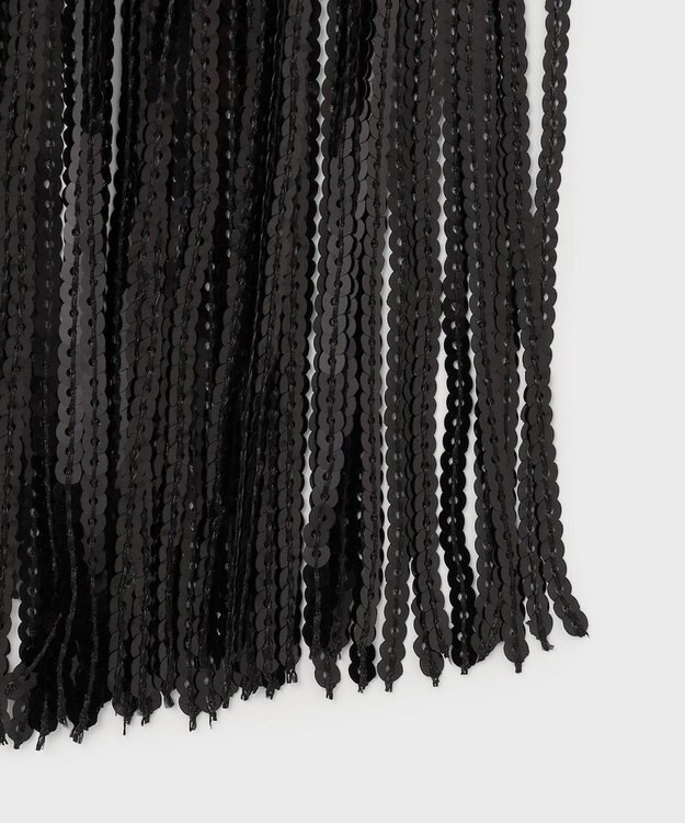 GRACE CONTINENTAL スパンコールフリンジスカート ブラック