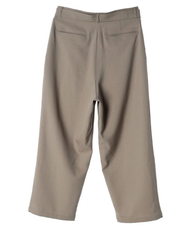 CRAFT STANDARD BOUTIQUE ポリエステルツイルベルテッドパンツ Gray Beige