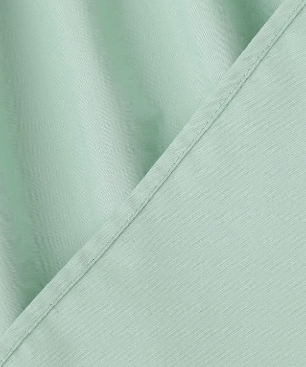 Feroux 【洗える】スタンドネックシャーリング ブラウス ライトグリーン系