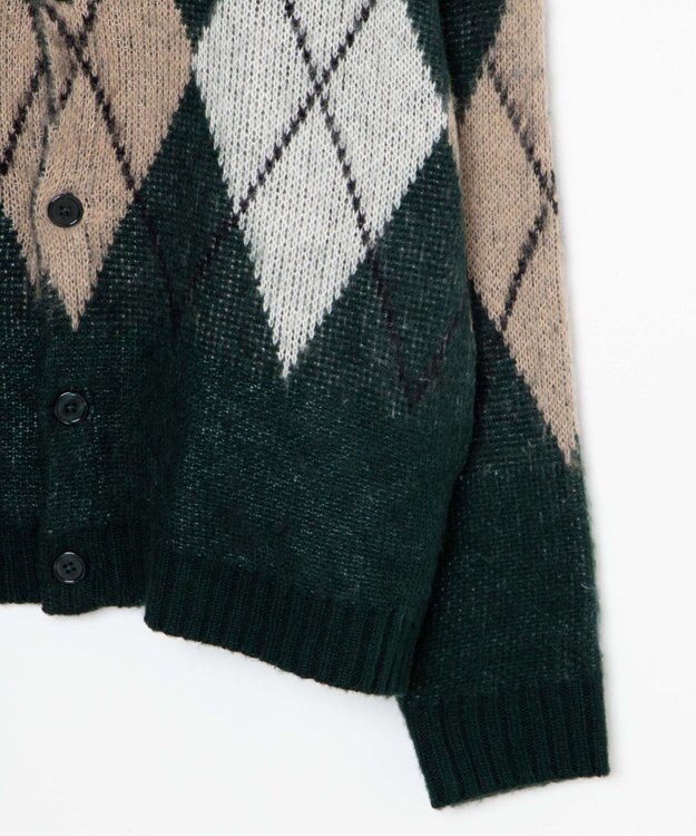 WEGO モヘアライク総柄BIGカーディガン 柄1