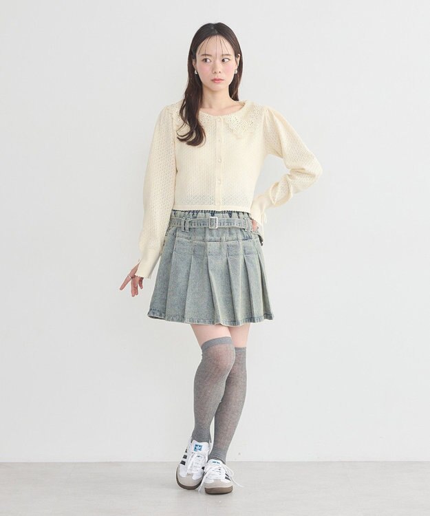 earth music&ecology レース襟カーディガン Ivory