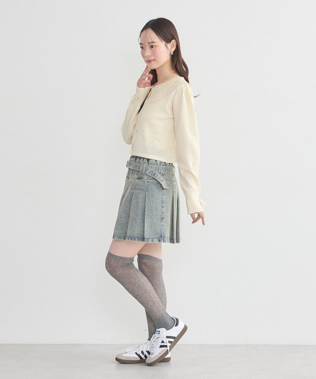 earth music&ecology レース襟カーディガン Ivory