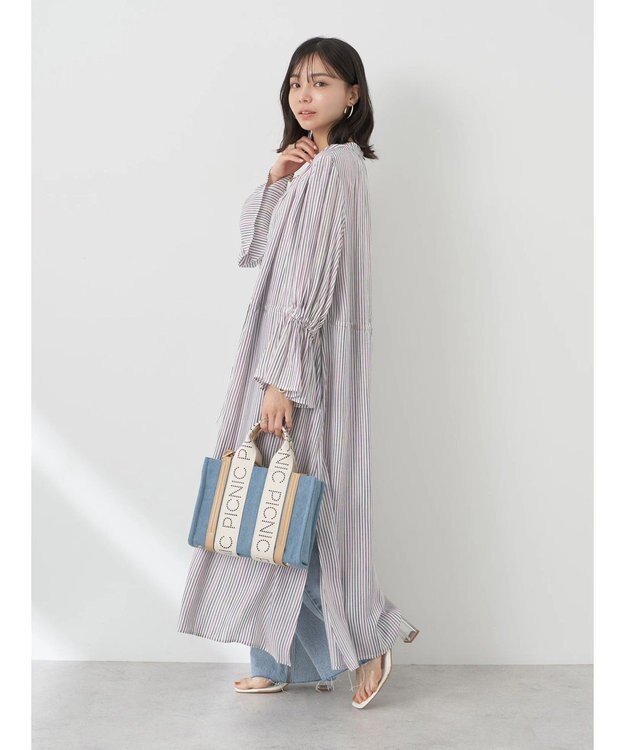 earth music&ecology マルチストライプワンピース Off White