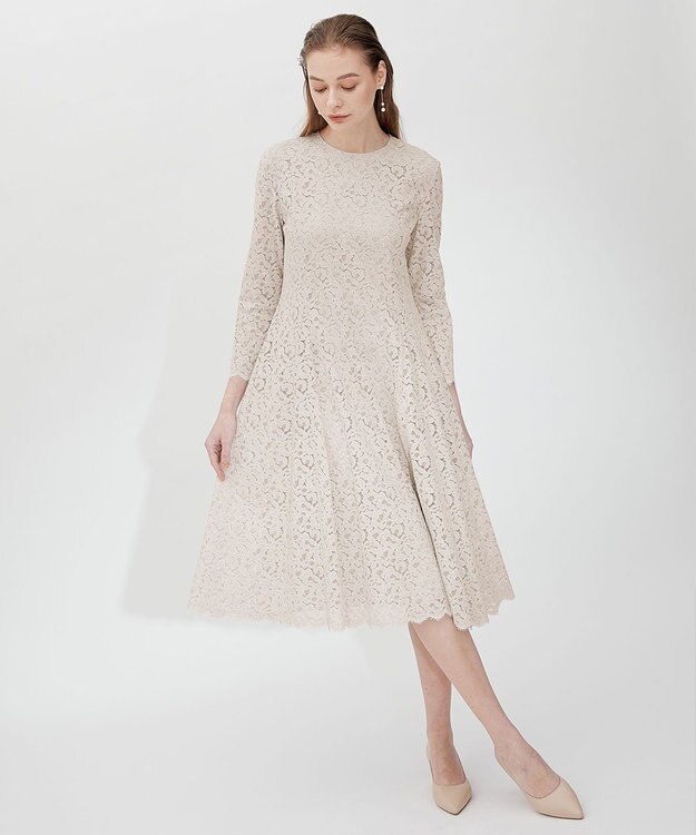 23区 【APPLAUDIR】ニュアンス フラワーレース ドレス ベージュ系