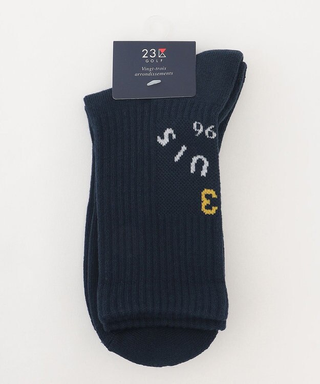 23区GOLF 【MEN】バックロゴ ハーフソックス ネイビー系