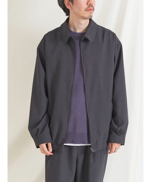 CRAFT STANDARD BOUTIQUE ポリエステルツイルスポーツジャケット Charcoal Gray