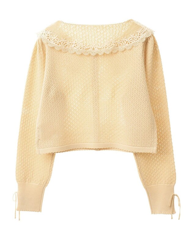 earth music&ecology レース襟カーディガン Yellow