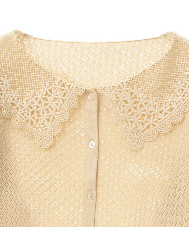 earth music&ecology レース襟カーディガン Yellow