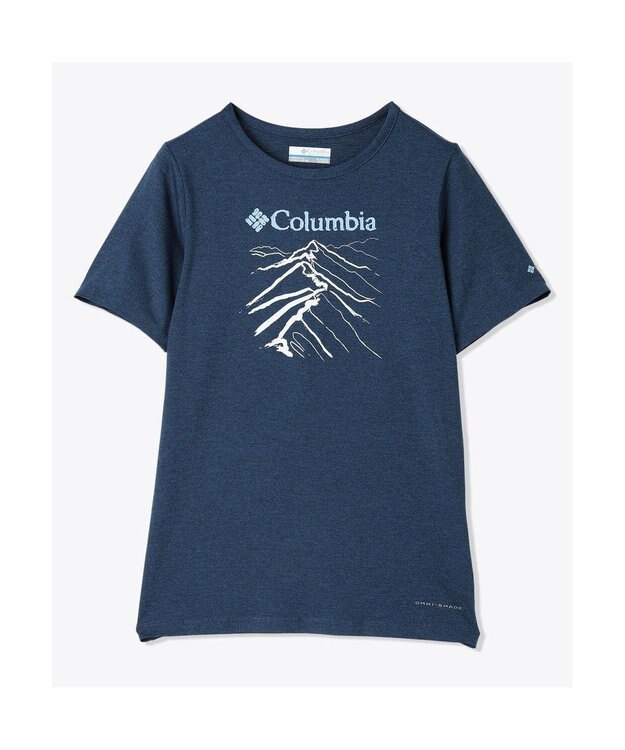 Columbia Columbia/ 【KIDS】テックトレイルショートスリーブグラフィックシャツ /コロンビア Collegiate Navy Heather、 Ridge Line Life