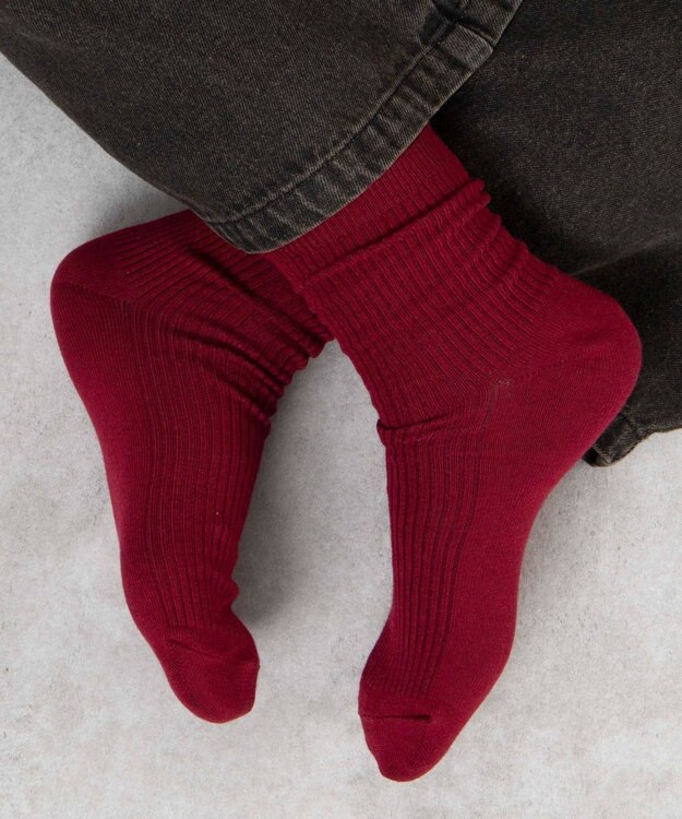 WEGO 無地リブソックス（丈14㎝） レッド