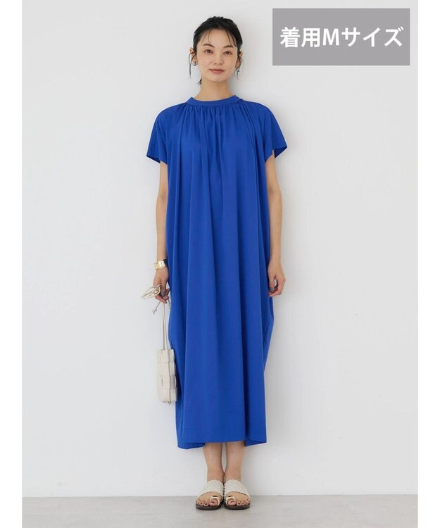 AMERICAN HOLIC 接触冷感丈違いフレンチスリーブワンピース Blue