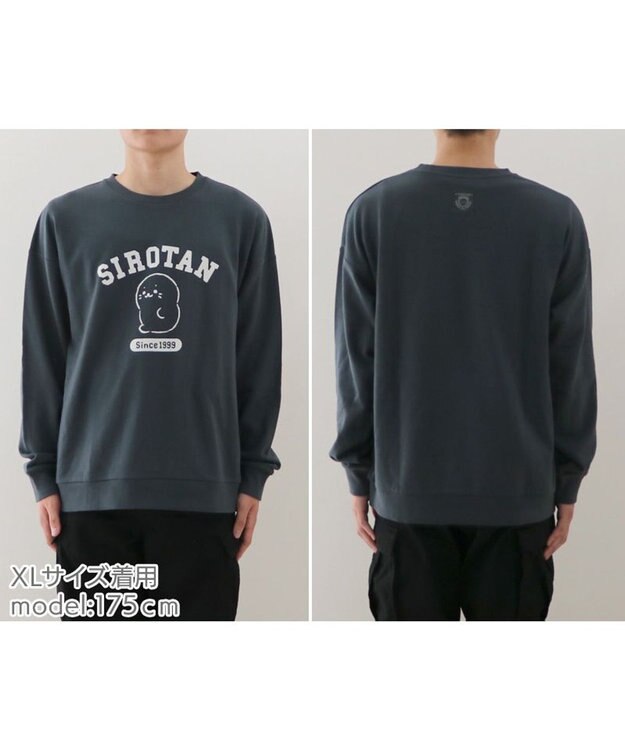 Mother garden しろたん フロッキープリント トレーナー ユニセックス ブラック