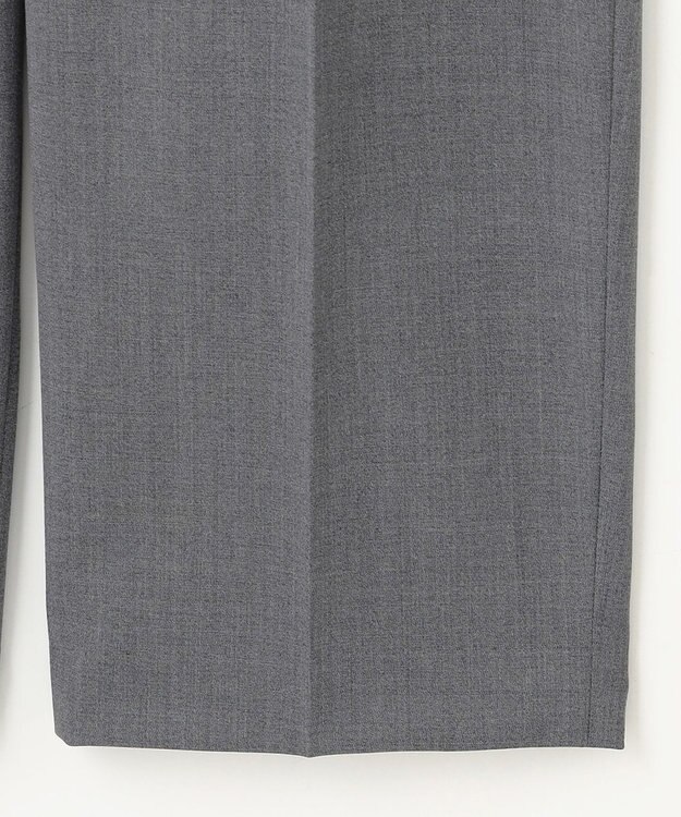 自由区 【洗える】TWラチネストレッチワイド パンツ グレー