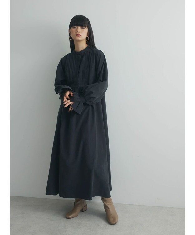 Green Parks armonia．ピンタックワンピース Black