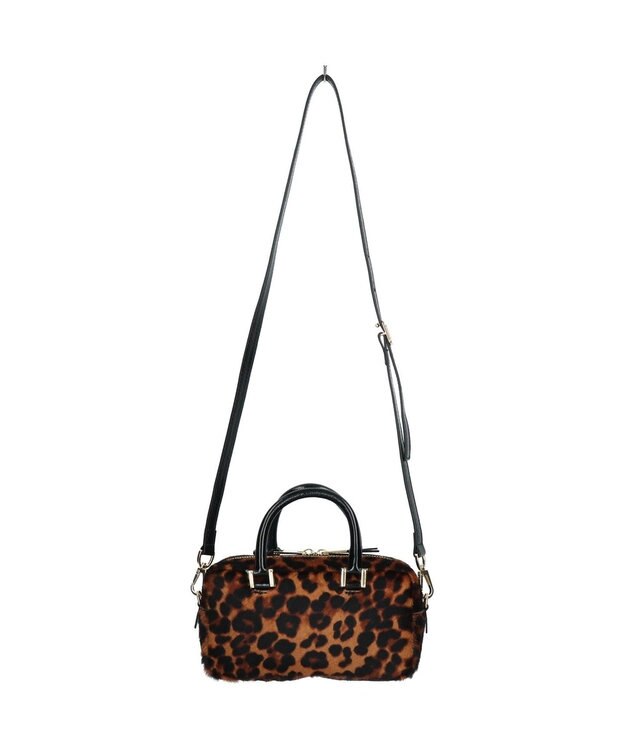 INTER-CHAUSSURES 【CHRISTIAN VILLA】レオパード柄スモールサイズハンドバッグ マルチハラコ