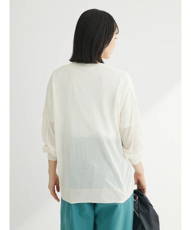 Green Parks 接触冷感　推しニット　ゆったりカーディガン Off White