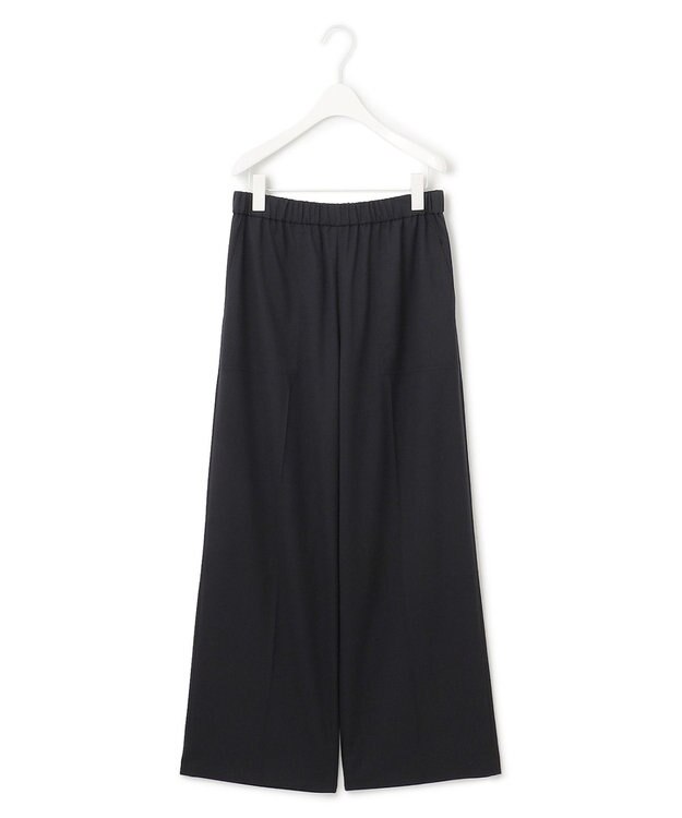 ICB 【洗える】 TWブロード ワイドストレートパンツ ブラック系