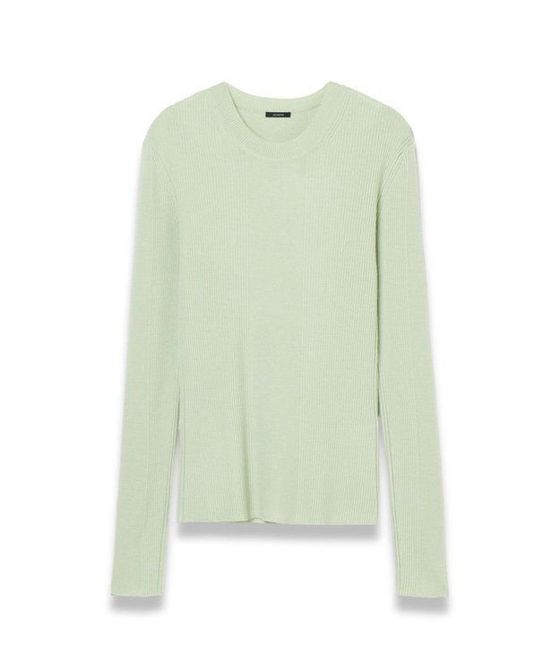 JOSEPH 【洗える】ファインリブメリノ　ラウンドネックニット Matcha