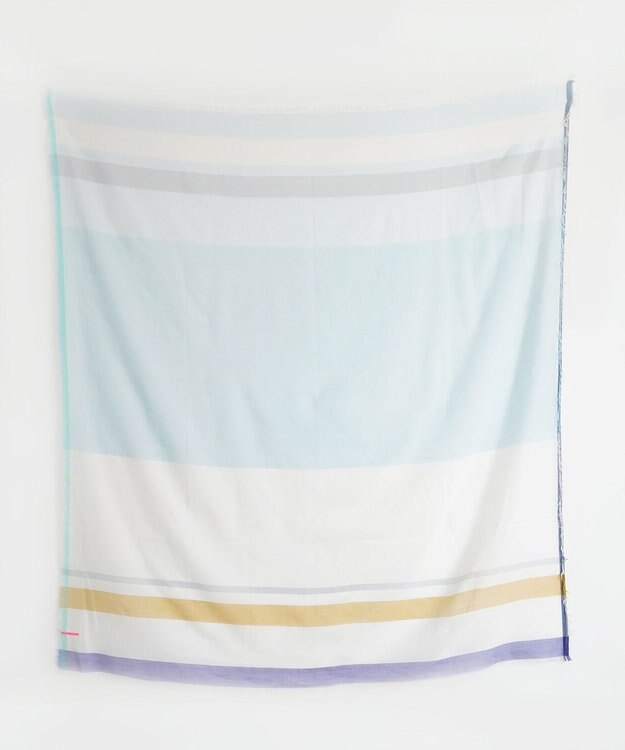 POLS 播州織 極細コットンストール アイスブルー