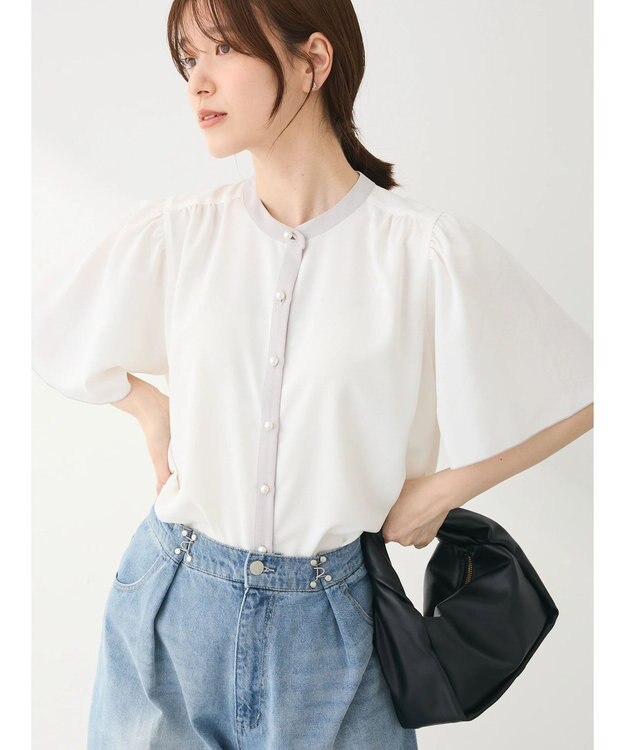 Green Parks ・ＥＬＥＮＣＡＲＥ　ＤＵＥ　バイカラーブラウス Off White