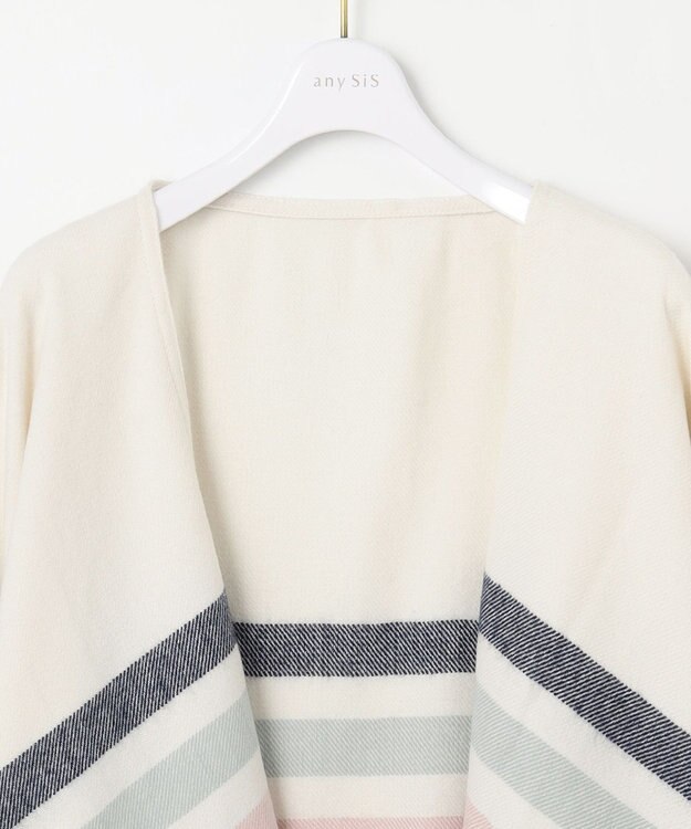 ANY SIS チェック ポンチョ ブルー系チェック